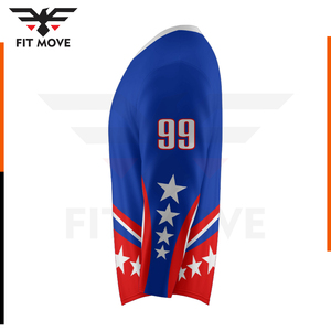 Maillot de hockey sur glace personnalisé à manches longues unisexe Vêtements de sport surdimensionnés pour adultes Service OEM d'entraînement pour sublimation du nom de l'équipe - Product Image 3