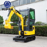 Livraison gratuite 0.8Ton Mini Excavator 1Ton 1.5T 1.8Ton Construction Machinery Small 0.9Ton Mini Digger Excavator