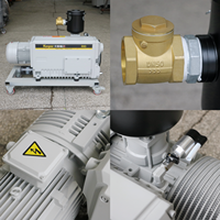 Pompe à vide rotative à palettes lubrifiée à l'huile Kaspar VR-302 7,5 kW 300 m³/h avec cadre mobile personnalisé pour un déplacement facile