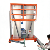 Nouvelle plateforme élévatrice hydraulique télescopique électrique en aluminium à mât unique de 10 m pour l'installation de climatiseurs, type élingue à chaîne en acier