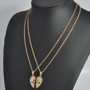 Collier unisexe 2 pièces, collier <span class=keywords><strong>pour</strong></span> femme avec pendentif en cristal en forme de cœur, collier avec inscription <span class=keywords><strong>pour</strong></span> meilleur ami, collier <span class=keywords><strong>pour</strong></span> couple, collier <span class=keywords><strong>d</strong></span>'amitié <span class=keywords><strong>pour</strong></span> homme - Product Image 5