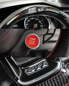 <span class=keywords><strong>Volante</strong></span> Personalizado con Pantalla <span class=keywords><strong>LED</strong></span> para VW <span class=keywords><strong>Golf</strong></span> <span class=keywords><strong>GTI</strong></span> R MK7 MK7.5 2015-2020 - Diseño en Forma de D de Fibra de Carbono Forjado - Product Image 2