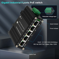 E-link LNK-IMC005-2.5GP Switch Industrial PoE+ de 30W, 5 Puertos 2.5G Uplink, Tipo Riel, No Administrado, Redes 10/100/1000/2500BASE-T