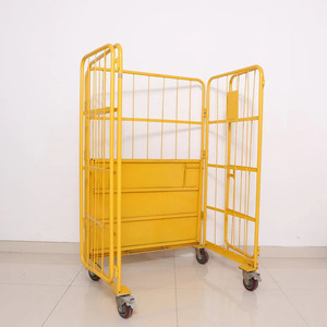 Aangepaste <span class=keywords><strong>4</strong></span> Wiel Opvouwbare Magazijn Zware 500Kg <span class=keywords><strong>Platform</strong></span> Gaas Logistiek Rolkar Kooi <span class=keywords><strong>Trolley</strong></span> Voor Supermarkt - Product Image 3