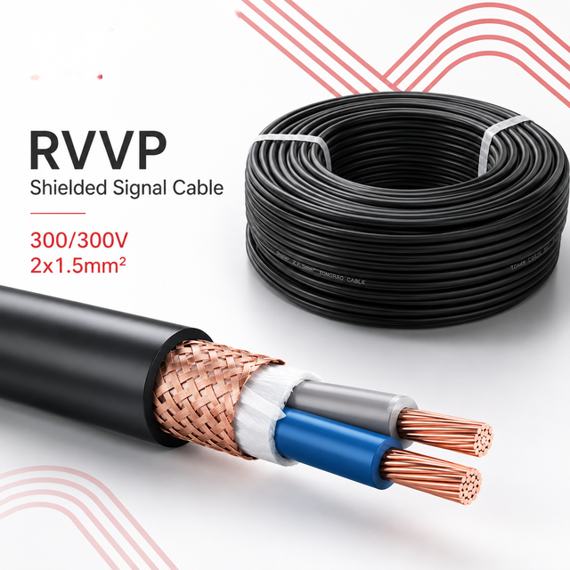 RVVP Flexible Copper Audio Power Cable PVC Insulated Shielded Electrical Wire 0.2mm²-1.5mm²   12AWG OEM ODM