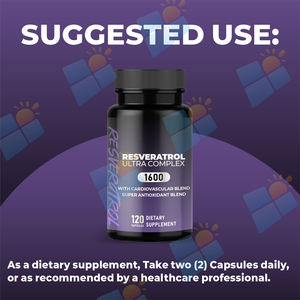 Suplemen Kapsul Resveratrol Vegan Alami Murni 1600mg SUNI OEM/ODM Label Pribadi untuk Dukungan Kekebalan Tubuh Grosir - Product Image 2