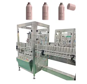 High-Accuracy 2000BPH Spray Aerosol Bottle Machine Beverages Chemicals Retail Industries-Can Powders Liquids Pastes Gear PLC