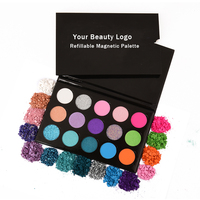 Palette d'ombres à paupières magnétiques en carton à haute teneur en pigments, nouvelle marque privée de maquillage, 15 couleurs, 2023