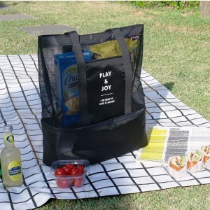 Picnic Bag Insulated Double Layer Nylon 37x42x15 Outdoor Travel Lunch Cooler Bag - Product Image 1