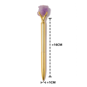 Stylo surmonté de pierres précieuses naturelles Stylo en pierre de cristal brut unique Stylo en forme de loi d'<span class=keywords><strong>attraction</strong></span> pour journalisation de rêve Accessoires en cristal brut - Product Image 6