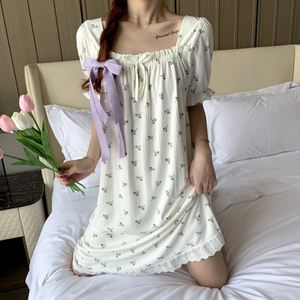 Chemise de nuit à manches courtes pour filles, vêtements d'été bon marché, costumes de nuit pour femmes, fournisseurs de pyjamas - Product Image 5