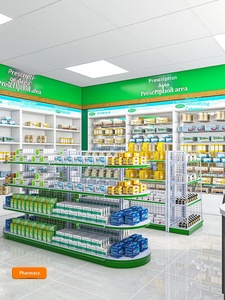 Étagère Hongbai pour supermarché, magasin de proximité, pharmacie, équipement de pêche, présentoir de kiosque, étagère simple/double face - Product Image 1