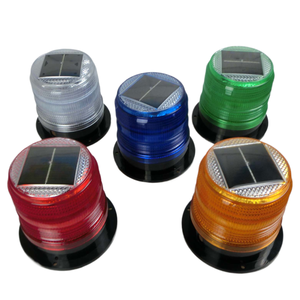 مصباح إشارة ضوء LED من مادة ABS يعمل بالطاقة الشمسية مصابيح إشارة ضوئية للدراجات مصابيح تحذير ضوء حاجز - Product Image 1