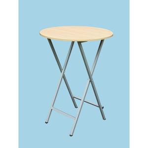 Tavolo alto Sky, pieghevole, laccato argento/grigio, decorazione in faggio ø80 - Product Image 1