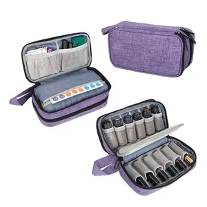 Organisateur Portable à Double couche pour huile essentielle et accessoires d'huile essentielle, mallette de transport pouvant contenir 12 bouteilles