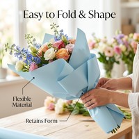 Papier d'emballage floral écologique imperméable, épaissi, double face, en amidon, personnalisé pour bouquets de fleurs fraîches, emballage cadeau