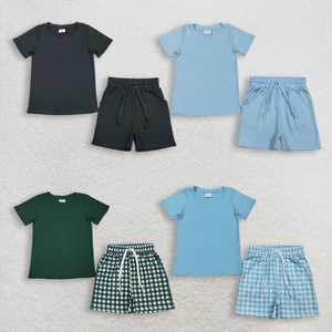 Conjuntos de Pijamas para Bebés con Estampado a Juego para Hermanos, Camisetas de Manga Corta con Bolsillos y Pantalones Cortos, Seda de Leche/Algodón - Product Image 1