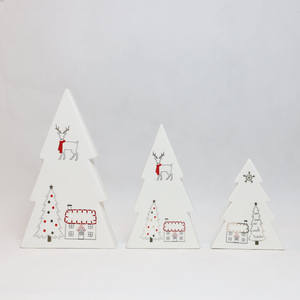 Decorazioni natalizie più vendute ornamenti in ceramica bianca albero di natale topper stella in ceramica con led - Product Image 6