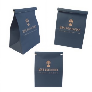 Custom logo Bread Cookies Biscuits Popcorn Paper <b>Bags</b> Bent Tin Tie Food Kraft Paper Upright Packaging <b>Bags</b> - Product Image 2