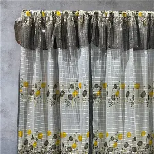 Ensemble de 6 rideaux ajourés Tulipan, 2 m de haut x 2,50 m, motif floral classique, décoration intérieure - Product Image 3