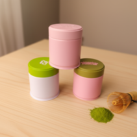 Boîte de conserve personnalisée pour poudre de thé matcha vert et rose, de qualité alimentaire, hermétique, à fond non scellé, avec couvercle à tirette