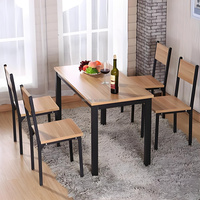 Meubles de café de restaurant industriel rétro Ensembles de meubles en bois de magasin de café Table et chaises