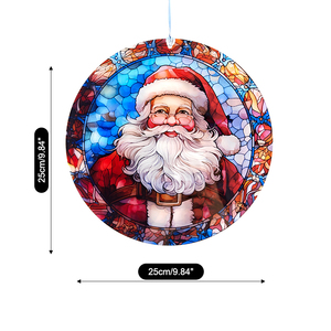 Atrapasoles de Vidrio con Diseño Navideño de Santa Claus para Regalos Navideños, Decoración para Colgar en la Pared - Product Image 6