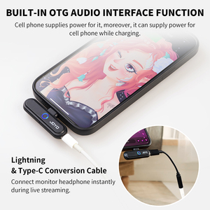 Sistema de Audio Inalámbrico JOYO <span class=keywords><strong>JW</strong></span>-05R 2.4G, Micrófono Inalámbrico, Receptor Transmisor, Interfaz de Audio OTG para Transmisión en Vivo y Reproducción - Product Image 4
