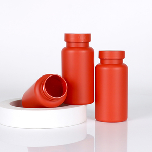 Botella cápsula roja personalizada, envase farmacéutico, botella de plástico PET, frasco para pastillas, para medicamentos y productos de salud, con tapa de rosca. - Product Image 2