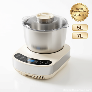 Mélangeur à pâte <span class=keywords><strong>professionnel</strong></span> 7L avec balance intégrée et fonction de fermentation 28-40°C, moteur en cuivre CC 200W, <span class=keywords><strong>pétrin</strong></span> électrique pour boulangerie - Product Image 1