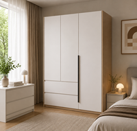 Armoire de chambre contemporaine avec design multi-portes et espace de rangement spacieux pour appartements