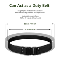 Ceinture tactique en nylon noir 1680D réglable 140 cm, pochette utilitaire pour agent de sécurité, patrouille, service, gadgets, pour l'extérieur