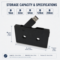 Clé USB 2.0 en forme de cassette audio, design rétro créatif, nouveau porte-clés en plastique, mémoire flash 8 Go-128 Go