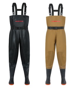 Cuissardes de pêche imperméables respirantes en nylon PVC avec bottes intégrées pour hommes et femmes – Imperméables pour la pêche - Product Image 2