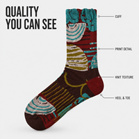 Chaussettes d'automne pour adultes Mushafier personnalisées OEM - Polyester/Nylon/Coton/Fibre de bambou/Laine, chaussettes sans couture résistantes aux déchirures