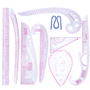 Prezzo di fabbrica 9 pezzi righello da sarto per cucire rettilineo a curva francese modello di disegno su misura - Product Image 1