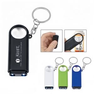 Custom Printed Key Rings Feature Two Bright White LED Lights, Push Tip to <b>Turn</b> On/<b>off</b>, Handy Magnifier, Button Cell Batteries - Product Image 5