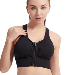 Wholesale Women's Sports Bra Fitness Top Front Zipper Design Vest Fashionable Yoga Gym - Product Image 1