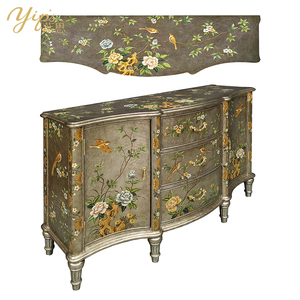 <span class=keywords><strong>Mueble</strong></span> de Madera Sólida Estilo Mid-Century Moderno Vintage Antiguo Yip's LD-2210-2153, Pintado a Mano con Diseño Floral y de Aves, para el Hogar - Product Image 1