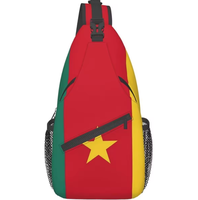 Sac à bandoulière drapeau camerounais, sac à dos croisé patriotique grande capacité pour voyage, randonnée, sac de poitrine pour homme, promotionnel