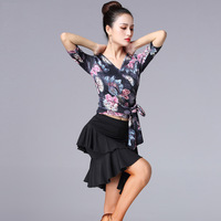 Ropa de rendimiento de alta calidad, vestido de baile de salón Latino a la moda para mujer, Falda corta de baile y Top para entrenamiento