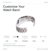 Bracelet de montre en acier inoxydable 304 de 22 mm, bracelet solide à trois maillons brossé et poli avec fermoir pliant