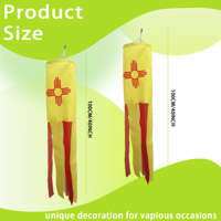 Drapeau du Nouveau-Mexique en forme de manche à vent, 40 pouces, en polyester personnalisé, pour les fêtes et festivals des États américains, guirlande décorative extérieure pour jardin