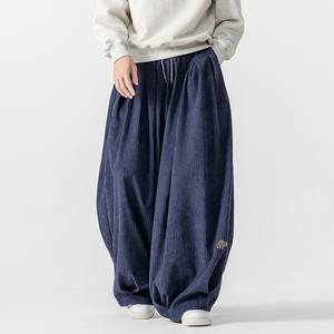 Unisex Japanese-Style <strong>Harem</strong> Casual <strong>Pants</strong> New Corduroy Distressed Autumn Winter Clothing Large Size for Men Women Chinese - Product Image 1