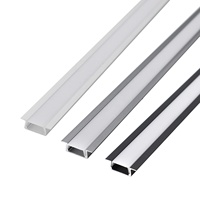 Profilé en aluminium pour bande LED 022A, encastré, en alliage d'aluminium 6063 anodisé, canal lumineux à rainure en T, série 6000