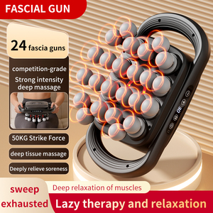 Pistolet de massage chauffant sans fil professionnel à 24 têtes pour tissus profonds, pistolet de massage musculaire et fascia pour une récupération rapide après l'entraînement et le soulagement de la douleur - Product Image 2