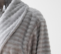 Robe de chambre d'hiver pour femme en flanelle à bulles, col châle, avec poches plaquées, couleur unie, personnalisable, vente en gros