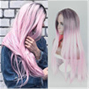 باروكة شعر اصطناعي متموج رائجة للنساء ذوات الشعر الطويل، بألوان متدرجة، مقاومة للحرارة وذات خط شعر طبيعي مع عصابة رأس - Product Image 4