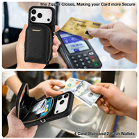 Étui de téléphone portable en cuir personnalisé, étanche, avec porte-cartes, portefeuille magnétique anti-skimming, idéal pour un usage quotidien pour iPhone 15