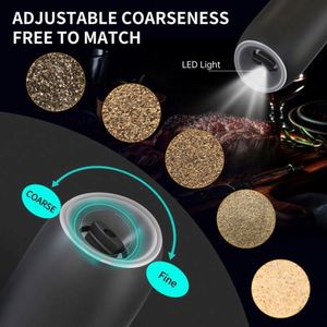 2 Pack Plastic Gravity Electric Salt <b>Pepper</b> <b>Grinder</b> Set Automatic Battery Powered Mill Adjustable Coarseness One Hand Operated - Product Image 5